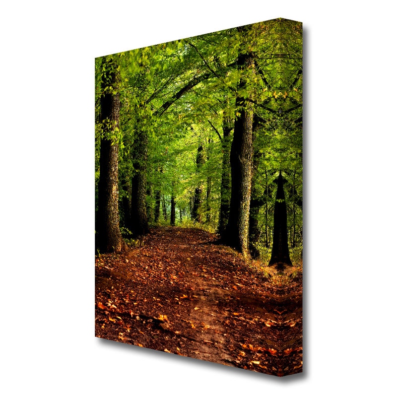 East Urban Home Woodland Path Walk Forest Canvas Print Wall Art